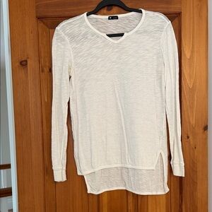 W by Wilt White Notch-Hem Long Sleeve Tee